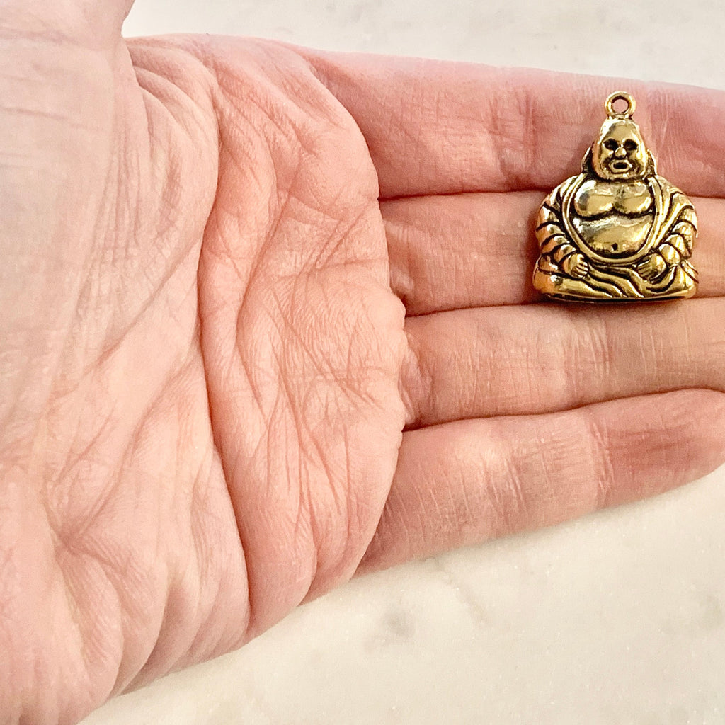 Pewter Thick Detailed Large Size Buddha Yoga Charm Buddhism