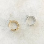 Gold Plated or Rhodium Plated Small CZ Crescent Moon Cubic Zirconia or Pave