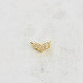 Gold Plated Dainty Pave CZ Heart Connector Charm Cubic Zirconia