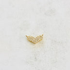 Gold Plated Dainty Pave CZ Heart Connector Charm Cubic Zirconia