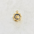 Gold Plated Small Epoxy Mother Mary Star Medallion Charm