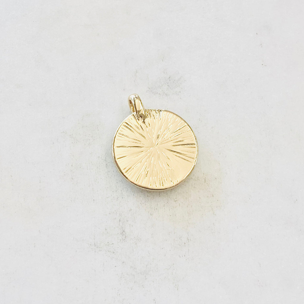 Gold Plated Vintage Inspired Hand Holding Heart Coin Charm Love