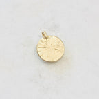 Gold Plated Vintage Inspired Hand Holding Heart Coin Charm Love