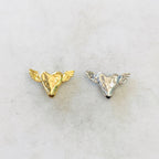 19mmx11mm Sterling Silver or Vermeil Dainty Heart Bead with Wings Love Charm