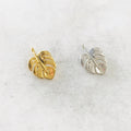 Sterling Silver or Vermeil Small Tropical Monstera Leaf Plant Charm Sliding
