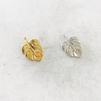 Sterling Silver or Vermeil Small Tropical Monstera Leaf Plant Charm Sliding