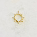 Gold Plated Cubic Zirconia Starburst Sun Charm Round Circle Drop