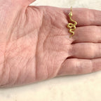 Sterling Silver or Vermeil Curled Long Snake Serpent Serpentine Reptile Charm