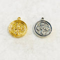 Sterling Silver or Vermeil Medieval Cross Coin Medallion Wax Seal Disc Double