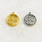Sterling Silver or Vermeil Medieval Cross Coin Medallion Wax Seal Disc Double