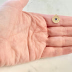 Gold Plated or Brass Round Blue Crystal Evil Eye Charm Pendant Evil Eye Coin