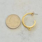 Pewter Textured Hammered Round Hoop 27mm x 21mm Chandelier (2pc)