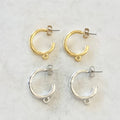 Pewter Textured Hammered Round Hoop 21mm x 15mm Chandelier (2pc)