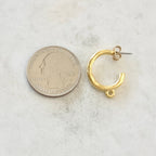 Pewter Textured Hammered Round Hoop 21mm x 15mm Chandelier (2pc)