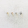 Rhodium Plated Daisy Flower Pave Bead Cubic Zirconia CZ Spacer Bead