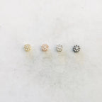 Rhodium Plated Daisy Flower Pave Bead Cubic Zirconia CZ Spacer Bead