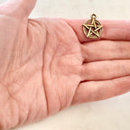 Pewter Wiccan Symbol Pentagram Five Point Star Charm (2pc)