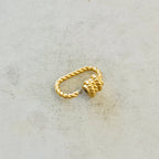 19mmx10mm Gold Plated Rope Style Carabiner Screw Clasp Necklace Connector