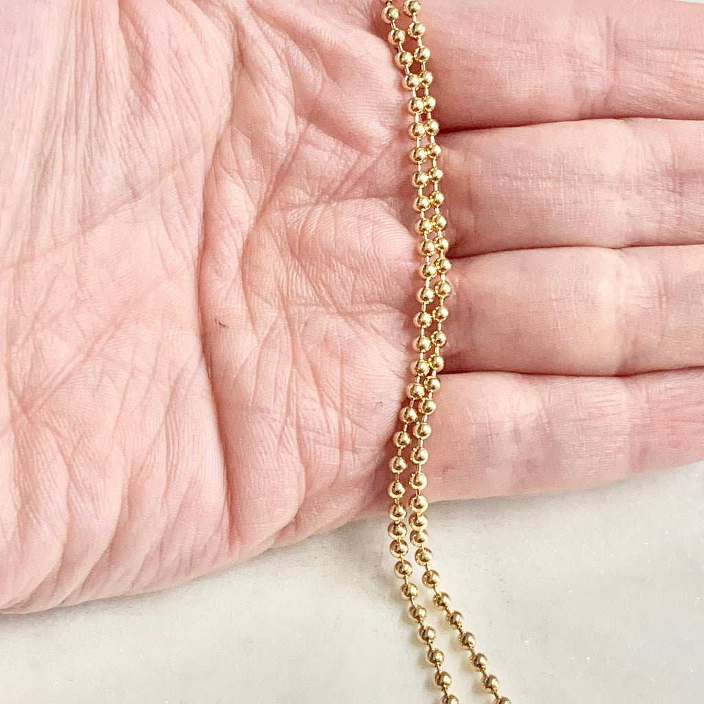 Sterling Silver or 18K Gold Filled Ready to Wear Finished Ball Chain 2.5mm
