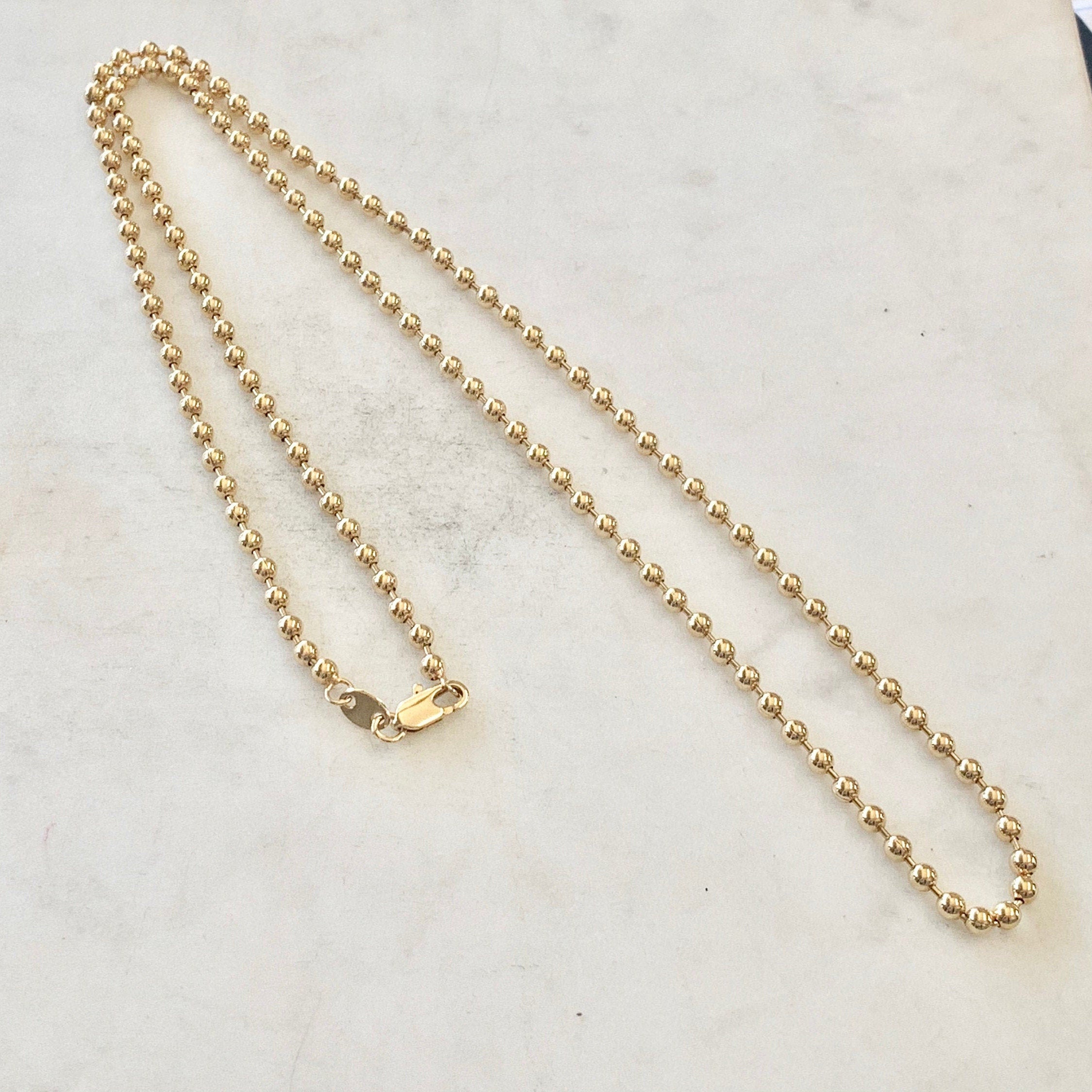 Sterling Silver or 18K Gold Filled Ready to Wear Finished Ball Chain 3mm
