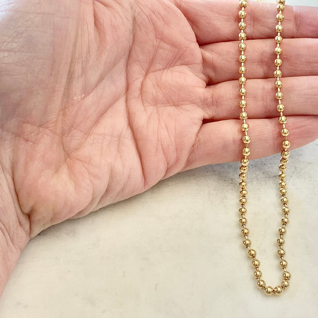 Sterling Silver or 18K Gold Filled Ready to Wear Finished Ball Chain 3mm