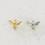 Sterling Silver or Vermeil Honey Bee or Charm Insect Nature Spring Pendant