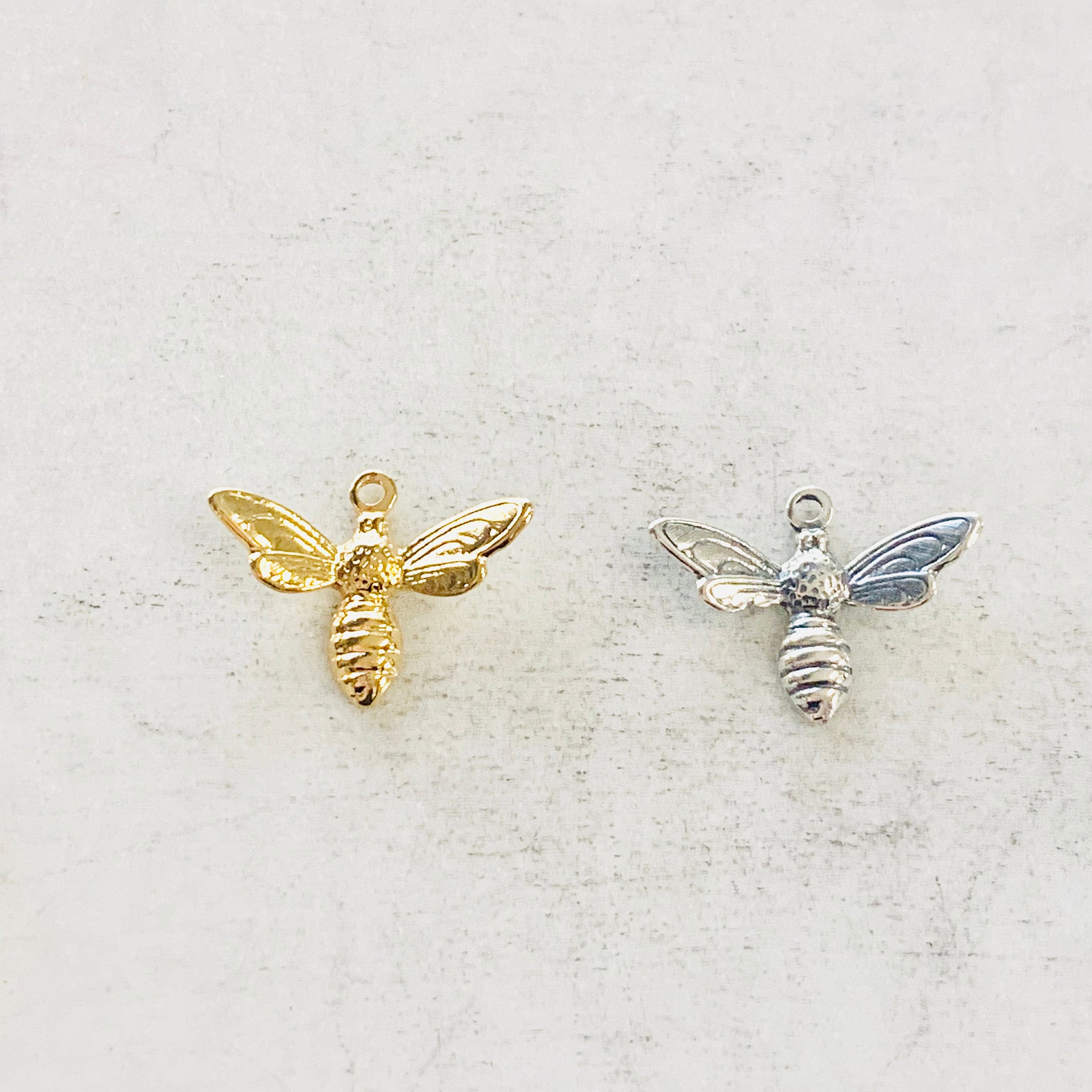 Sterling Silver or Vermeil Honey Bee or Charm Insect Nature Spring Pendant