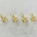 Gold Plated Dainty Celestial Star Charm with CZ Turquoise White