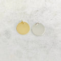 12mm Sterling Silver or Vermeil Round Stamping Disc in Gold or Simple Dainty