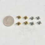 12mmx7mm Pewter Honey Bee Bead Charm Insect Nature Spring Pendant (4pc)