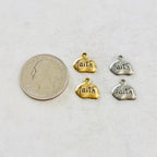 Pewter Wide Oval with Faith Charm Pendant Inspirational Charm (2pc) – Antique Gold