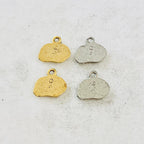 Pewter Wide Oval with Faith Charm Pendant Inspirational Charm (2pc)