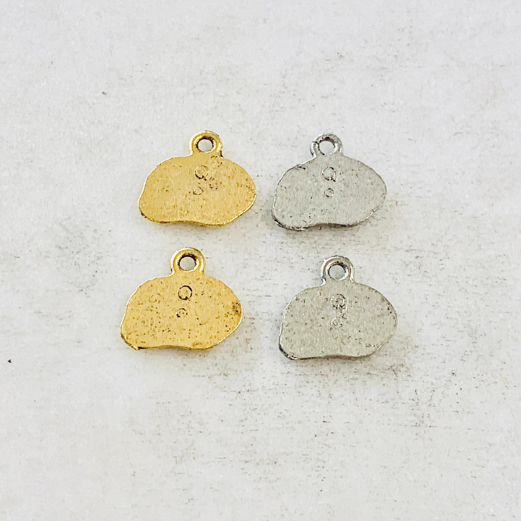 Pewter Wide Oval with Faith Charm Pendant Inspirational Charm (2pc) – Antique Gold