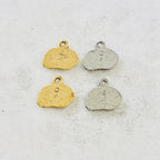 Pewter Wide Oval with Faith Charm Pendant Inspirational Charm (2pc) – Antique Gold