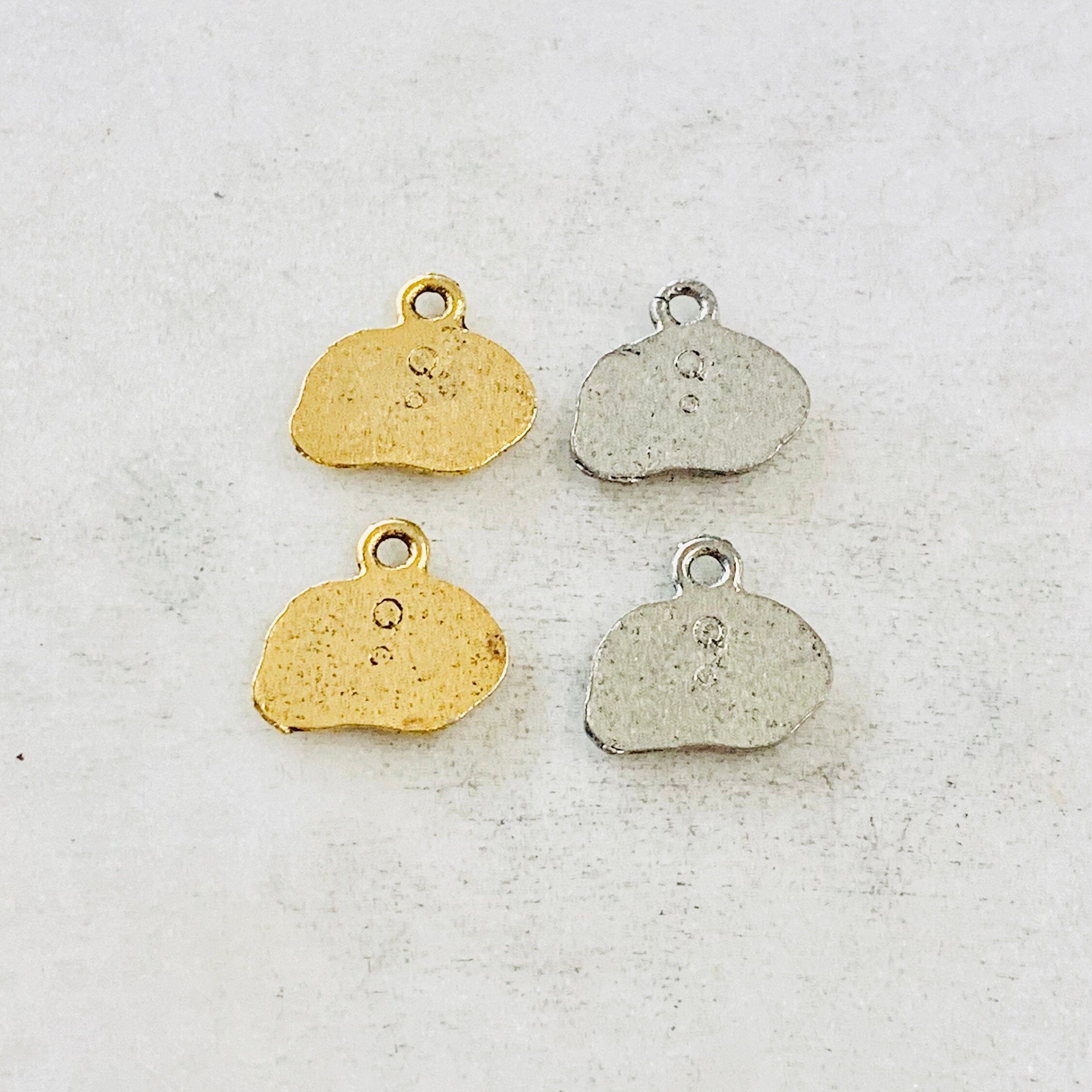 Pewter Wide Oval with Faith Charm Pendant Inspirational Charm (2pc) – Antique Gold