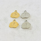 Pewter Wide Oval with Hope Charm Pendant Inspirational Charm (2pc)