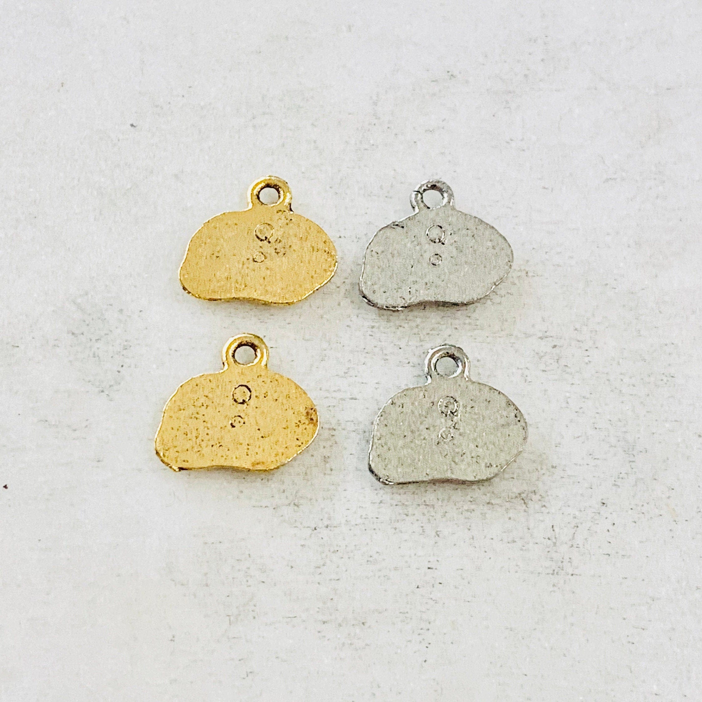 Pewter Wide Oval with Hope Charm Pendant Inspirational Charm (2pc)