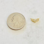Gold Plated Dainty Pave CZ Heart Connector Charm Cubic Zirconia
