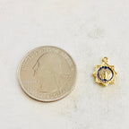 Gold Plated Small Epoxy Mother Mary Star Medallion Charm