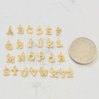 14K Gold Filled Initial Block Letter Charm Drop Small Tiny Personalized