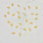 14K Gold Filled Initial Block Letter Charm Drop Small Tiny Personalized