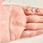 10mmx10mm Gold Plated or Rhodium Plated or Rose CZ 8 Point Star Cubic