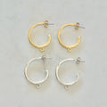 Pewter Textured Hammered Round Hoop 27mm x 21mm Chandelier (2pc)
