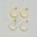 Pewter Textured Hammered Round Hoop 27mm x 21mm Chandelier (2pc)