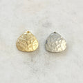 Pewter Metal Textured Hammered Domed Charm Pendant or Necklace