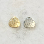 Pewter Metal Textured Hammered Domed Charm Pendant or Necklace