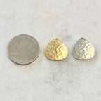 Pewter Metal Textured Hammered Domed Charm Pendant or Necklace