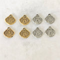 Pewter Design Chinese Symbols Inscribed on Both Sides Chinese (4pc)