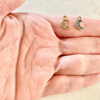 Pewter Tiny Mini Moon Charm Constellation Celestial Charm (2pc)