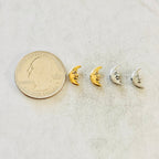 9mmx4mm Pewter Mini Puffy Crescent Moon Bead Celestial Charm (2pc)
